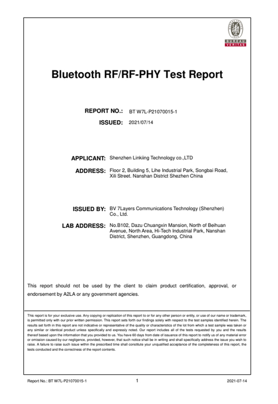 BQB:BT W7L-P21070015 _RF test Report